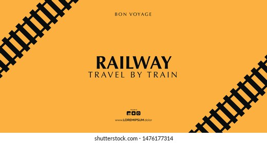 Minimalistic Railway Banner. Travel by City Train
