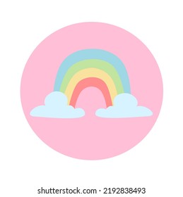 Minimalistic rainbow logo vector illustration.