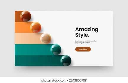 Minimalistic realistic balls brochure concept. Amazing corporate identity vector design illustration.