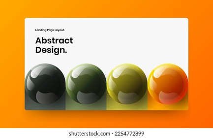 Minimalistic realistic balls catalog cover concept. Vivid company identity design vector illustration.