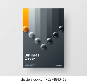 Minimalistic realistic balls front page template. Clean book cover A4 design vector illustration.