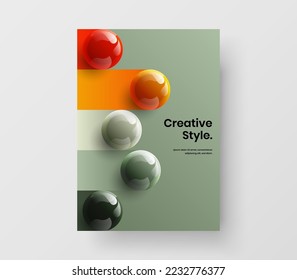 Minimalistic realistic balls postcard illustration. Amazing presentation design vector layout.