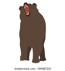 Minimalistic Realistic Illustration of Bear