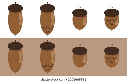 Caras de maní y cacahuete minimalistas y realistas