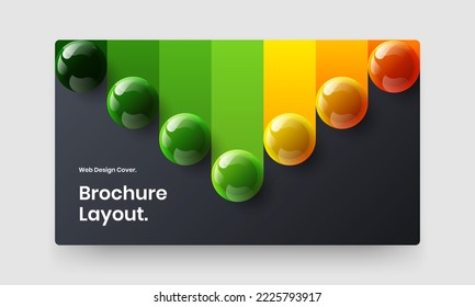 Minimalistische, realistische Sphären decken das Layout ab. Sauberes Design, Vektorkonzept für Handrechner.
