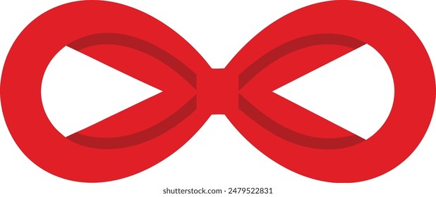 minimalistic red cartoon bow knots icon, red bow knots cartoon icon design