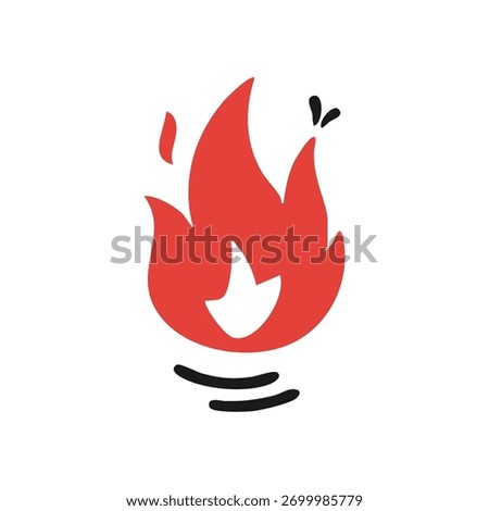 Minimalistic red flame icon. Perfect for spicy food labels, heat indicators, cooking themes, restaurant branding, and packaging designs.