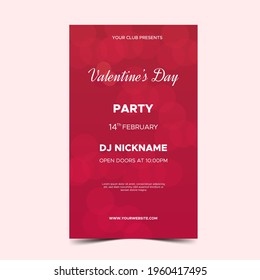 Minimalistic red valentine party banner
