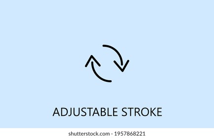 minimalistic refresh icon, logo or symbol with fully ajustable strokes