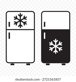 Diseño minimalista del Vector del icono del refrigerador con los símbolos del copo de nieve.