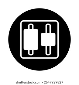 A minimalistic representation of a filter control or settings adjustment interface using simple graphic elements style design