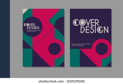Minimalistic retro cover design. Template for brochure, education, business, web design.