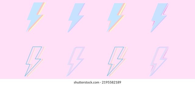 Minimalistic and retro designed thunderbolts