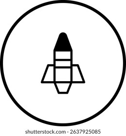Minimalistic Rocket Launch Icon: A Symbol of Innovation and Technological Advancement