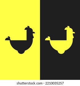 minimalistic rooster icon in two color options