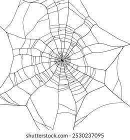 Minimalistic Round Spiderweb hand drawn d
Design on white background for Halloween, Horror elements, Spooky accent or Decorative use