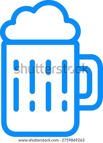Minimalistic Rounded Stroke Beer Glass Icon