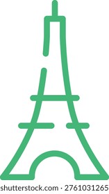 Minimalistic Rounded Stroke Eiffel Tower Icon