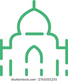 Minimalistic Rounded Stroke Taj Mahal Icon