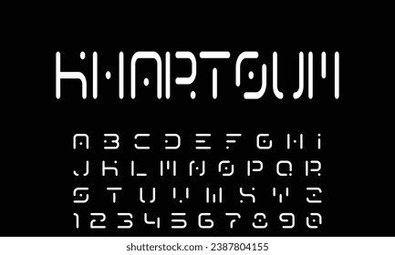 Minimalistic sans serif font for business logo, clean headline, sleek typography. Vector typographic design