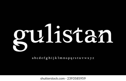 Minimalistic sans serif font for business logo, clean headline, sleek typography. Vector typographic design