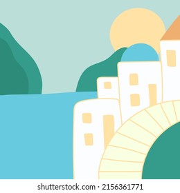 minimalistic Santorini abstract landscape background