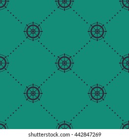 Minimalistic sea style seamless vector pattern with anchors