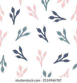 minimalistic seamless flowers pattern - decorate scrapbook, planner, stationery