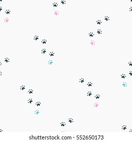 Patrón minimalista sin fisuras de la huella del gato