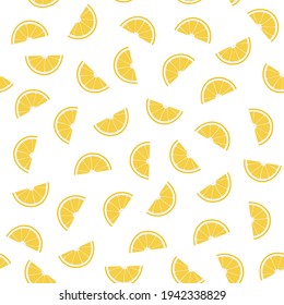 
Minimalistic seamless pattern with  lemon slices. Vector
