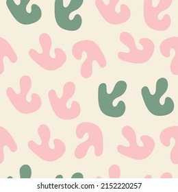Minimalistic seamless pattern. Simple organic shape. Abstract vector illustration for printing, decor, textile, branding design