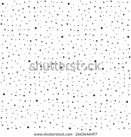 Minimalistic seamless pattern with small scattered black dots on white background. Simple modern texture. EPS 10.