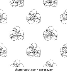 Minimalistic seamless pattern vector of texture close flower buds