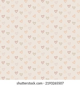 Minimalistische nahtlose Muster im Vintage-Stil. Schöne Herzen auf dem Hintergrund. Illustrationen für Kinder, Verpackung, Postkarten, Hintergrund.