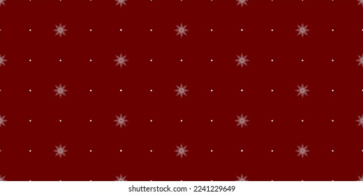 Patrón minimalista sin fisuras con copos de nieve blancos (estrellas) en un fondo borgoñón. Tarjeta de saludo de Año Nuevo. Cartel de vacaciones. Modelación del diseño. textura navideña. Concepto festivo. Plantilla de papel.