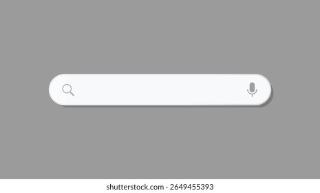 Minimalistic Search Bar with Voice Search Icon Flat Style UI Element for Website and Mobile App Interface Design