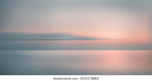 Paisaje marino minimalista, puesta del sol del mar, Ilustración vectorial