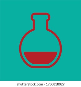 Minimalistic set of clipped pictograms with flasks. Simple linear clip art icons of glass laboratory glassware. Tests and experiments. Medicine, science. Button or element for website. Vector EPS 10