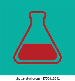 Minimalistic set of clipped pictograms with flasks. Simple linear clip art icons of glass laboratory glassware. Tests and experiments. Medicine, science. Button or element for website. Vector EPS 10