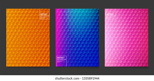 Minimalistic set of modern design. Geometric backgrounds from octagons.