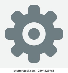 Minimalistic settings icon representing configuration, adjustments, and customization in applications.