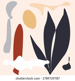 Minimalistic Shapes Art Abstract Modern Digital Painting Fashion Scandinavian Style Color Abstraction Poster Contemporary 