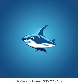 Minimalistic shark mascot logo vector template