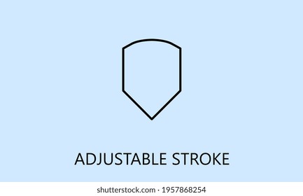 minimalistic shild icon, logo or symbol with fully ajustable strokes