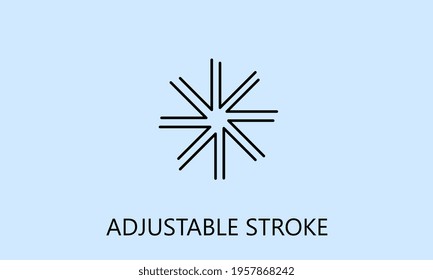 minimalistic shine icon, logo or symbol with fully ajustable strokes