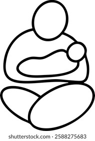 Minimalistic silhouette of a parent with a baby
A concise black and white image of a parent holding a child in his arms. contour drawing, symbolizing caring, parenthood and family connection.