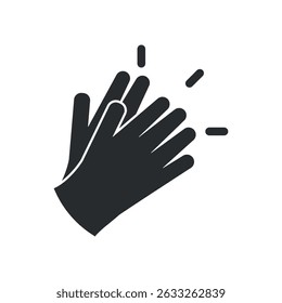 Minimalistic silhouette of two hands clapping or giving high five. Perfect for business success, congratulations, or collaboration themes. Clapping hands vector. Teamwork success illustration.