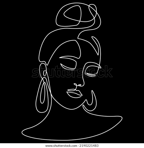 Minimalistic Silhouette Woman Face Black White Stock Vector Royalty Free Shutterstock