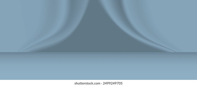 Fondo azul claro abstracto simple minimalista para la presentación del producto. Sombra y luz de las ventanas en la pared. Vector