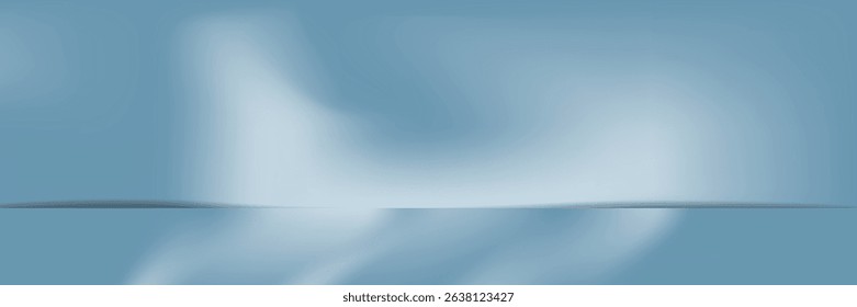 Minimalistic simple abstract light blue background for product presentation. Shadow and light from windows on wall.